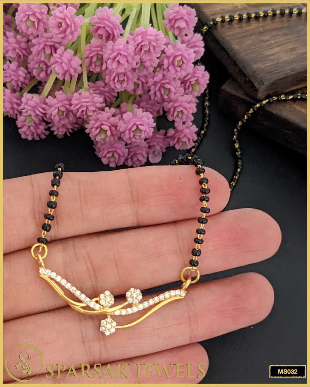 Handcrafted Gold Polished Silver Mangalsutra - Sparsak Jewels