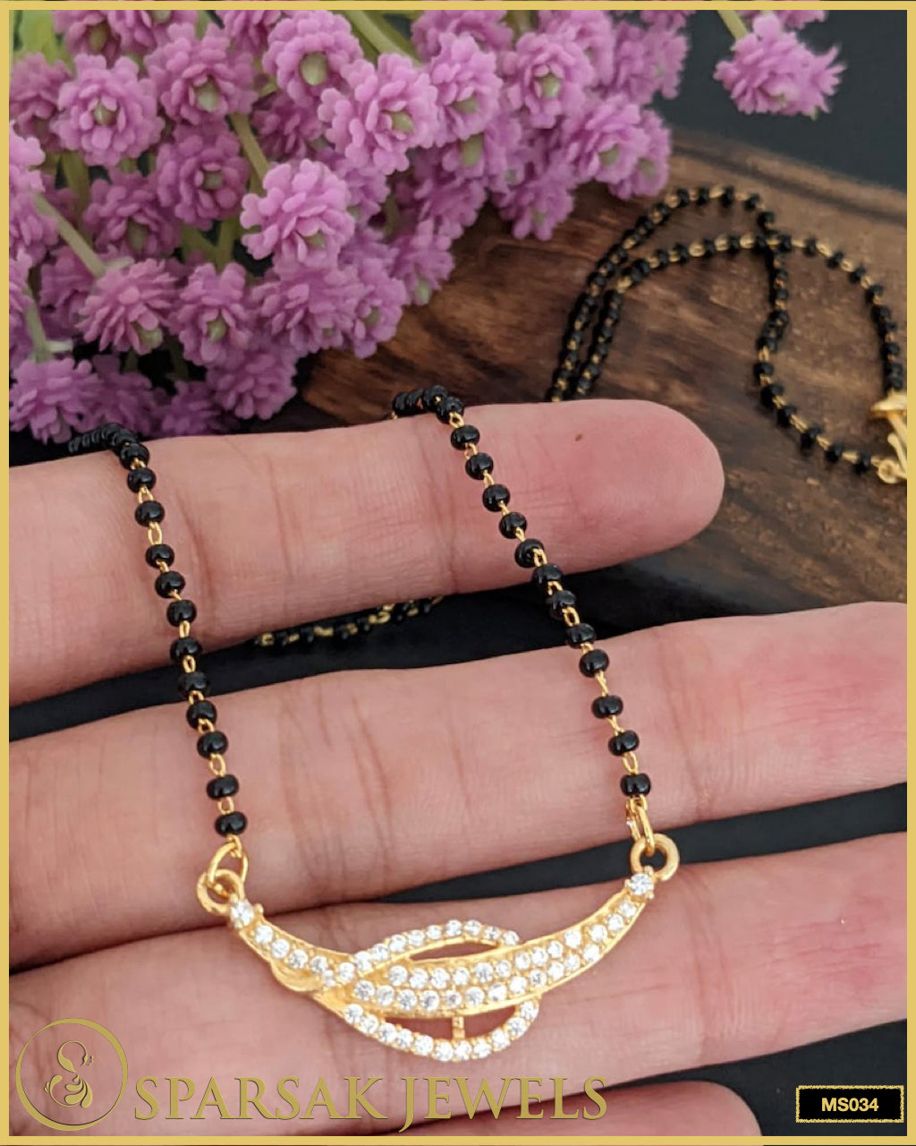 Handcrafted Gold Polished Silver Mangalsutra - Sparsak Jewels
