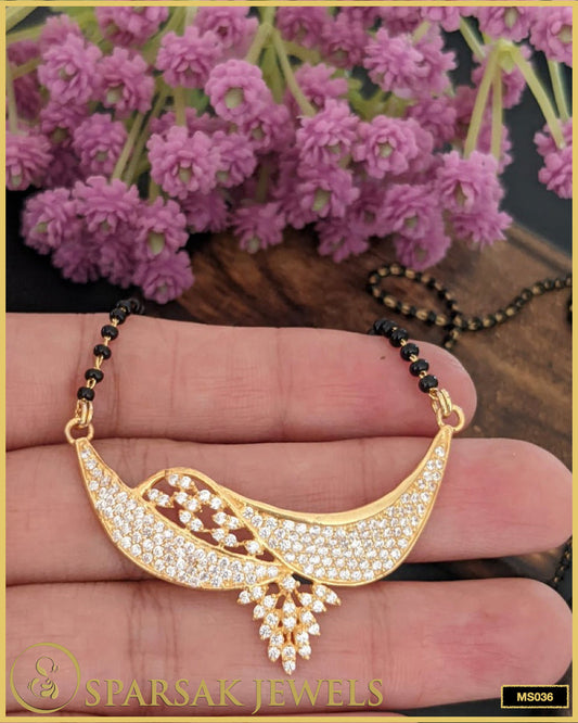 Handcrafted Gold Polished Silver Mangalsutra - Sparsak Jewels