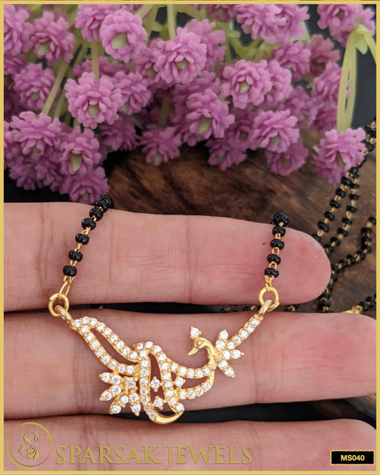 Gold Polished Silver Mangalsutra - Sparsak Jewels