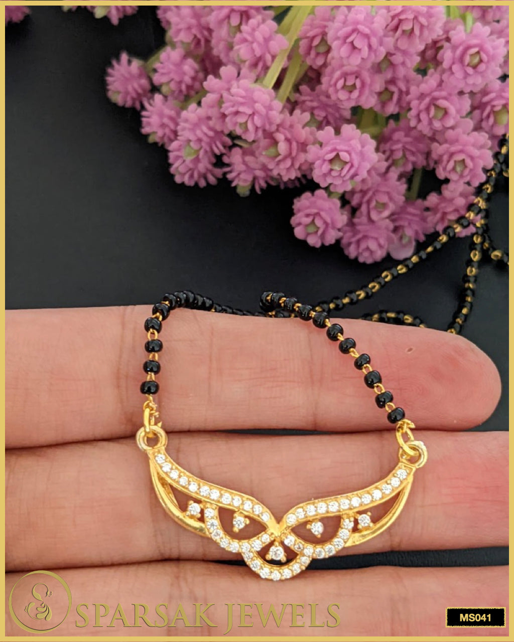Gold Polished Silver Mangalsutra - Sparsak Jewels