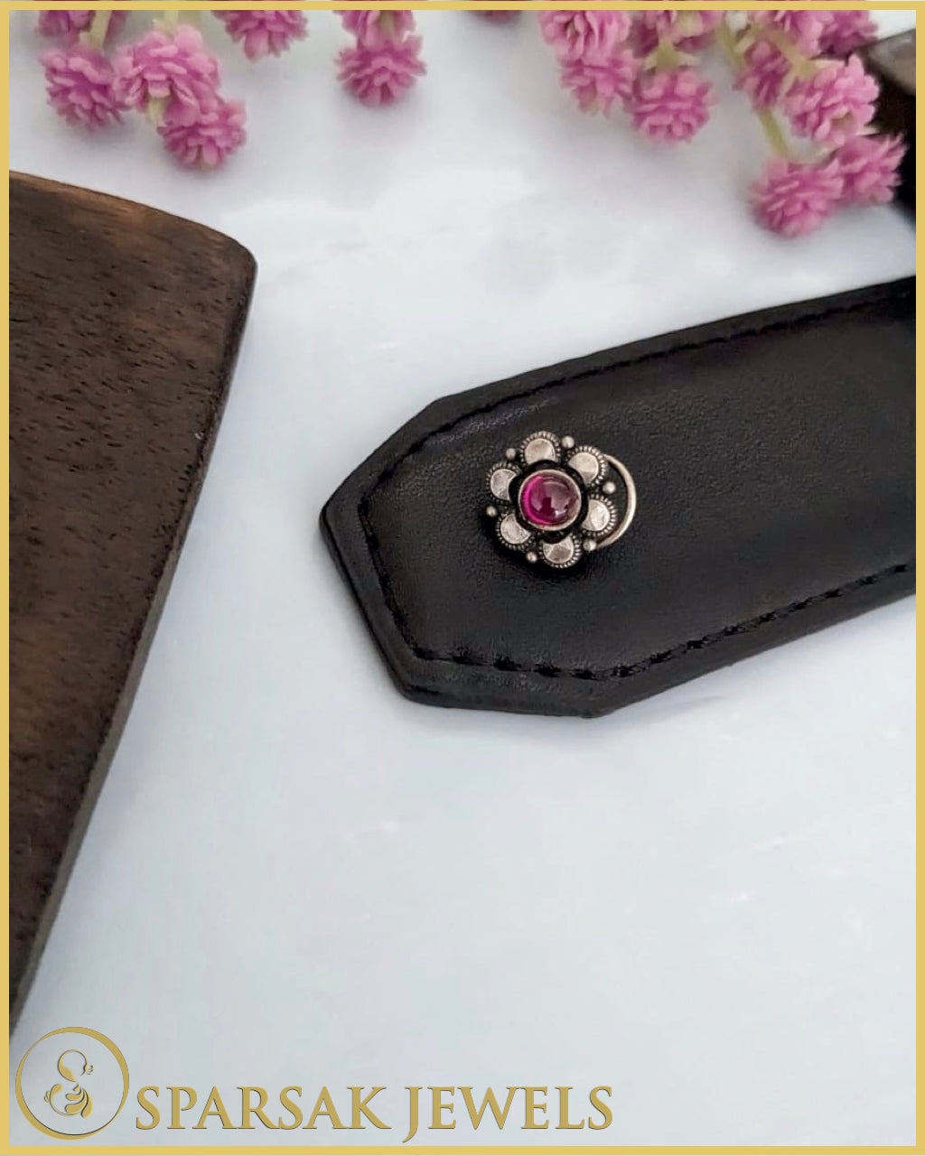 Traditional Indian Design Silver Nosepin by Sparsak Jewels