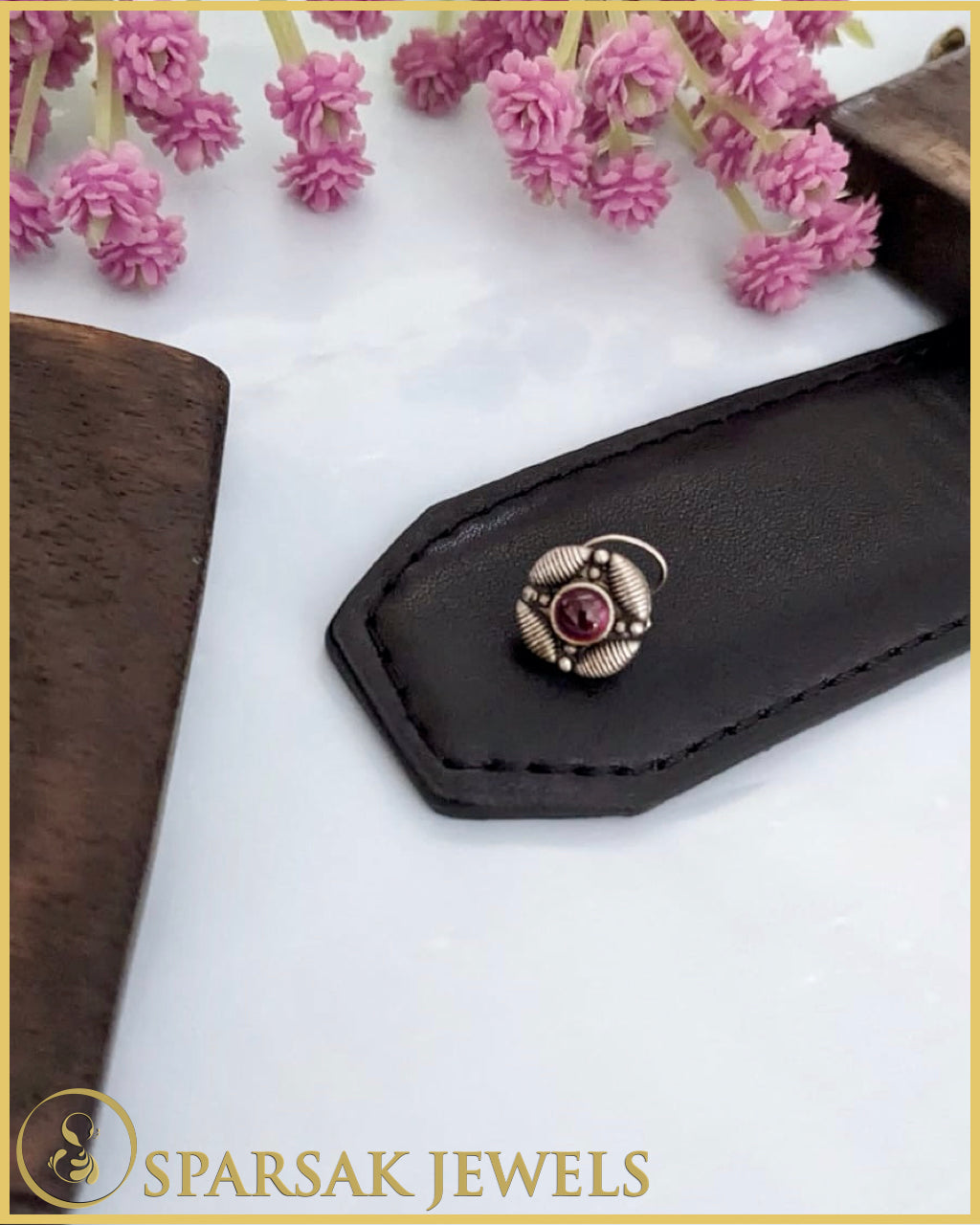 Indian Temple Jewelry Inspired Silver Nosepin by Sparsak Jewels