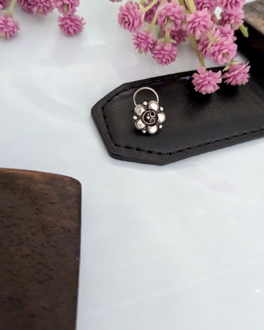 Artisanal Silver Nosepin Inspired by Indian Royalty by Sparsak Jewels