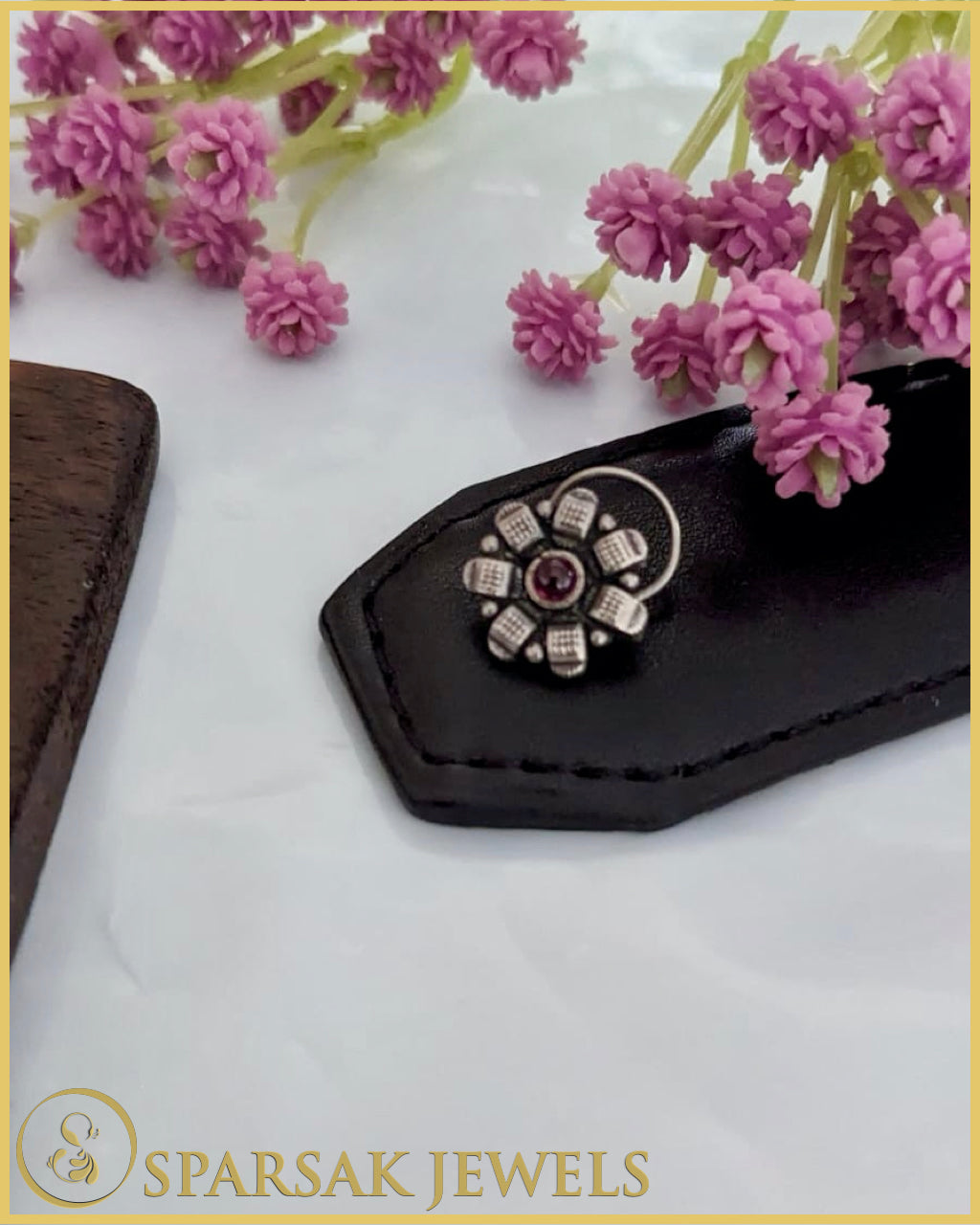 Silver Nose Pins Set with Filigree Work by Sparsak Jewels