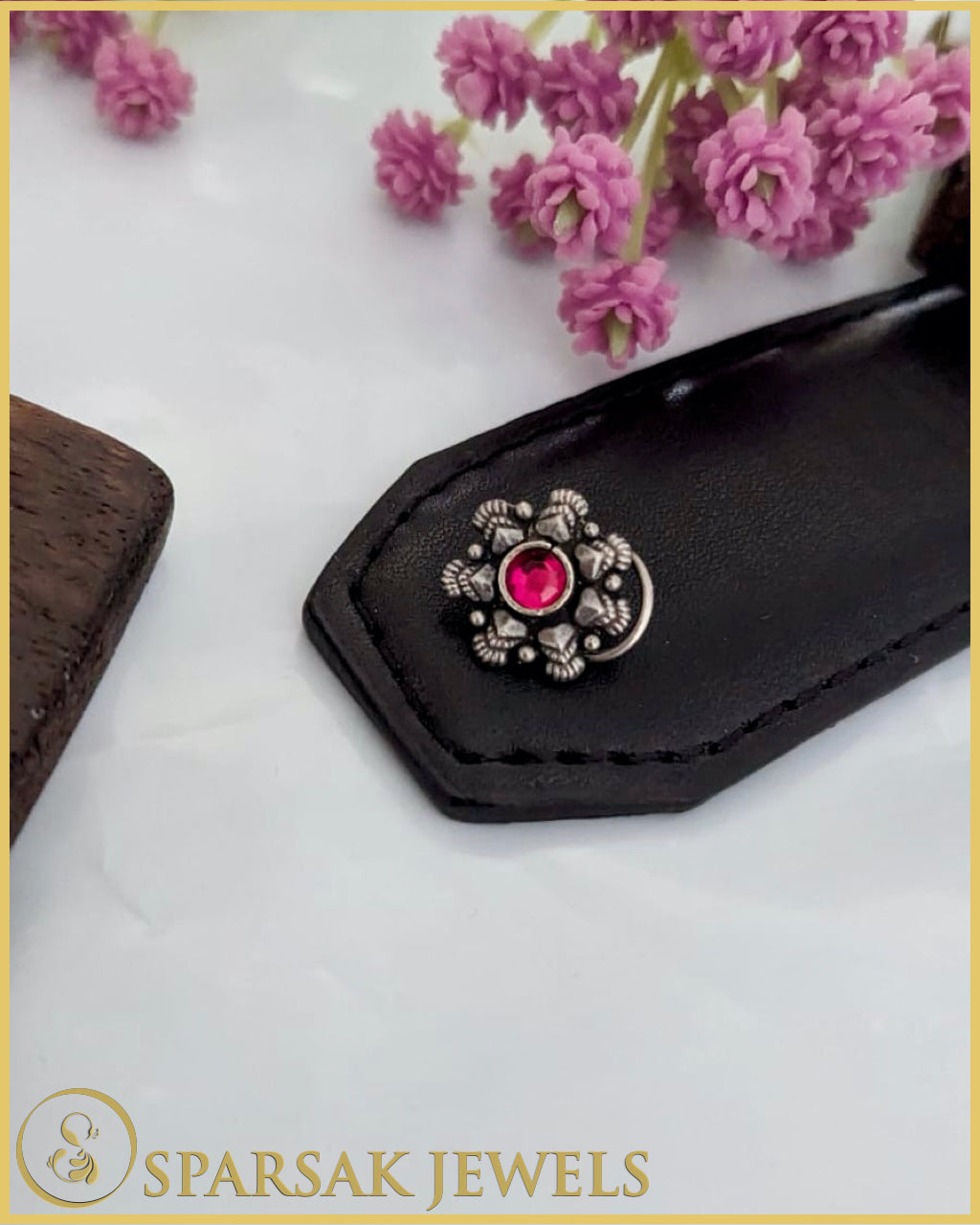 Silver Nose Rings Set with Tribal Designs by Sparsak Jewels