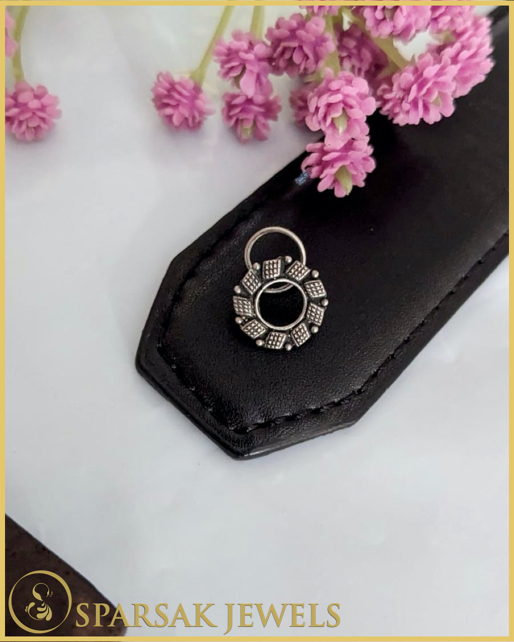 Silver Nose Rings Set with Tribal Designs by Sparsak Jewels
