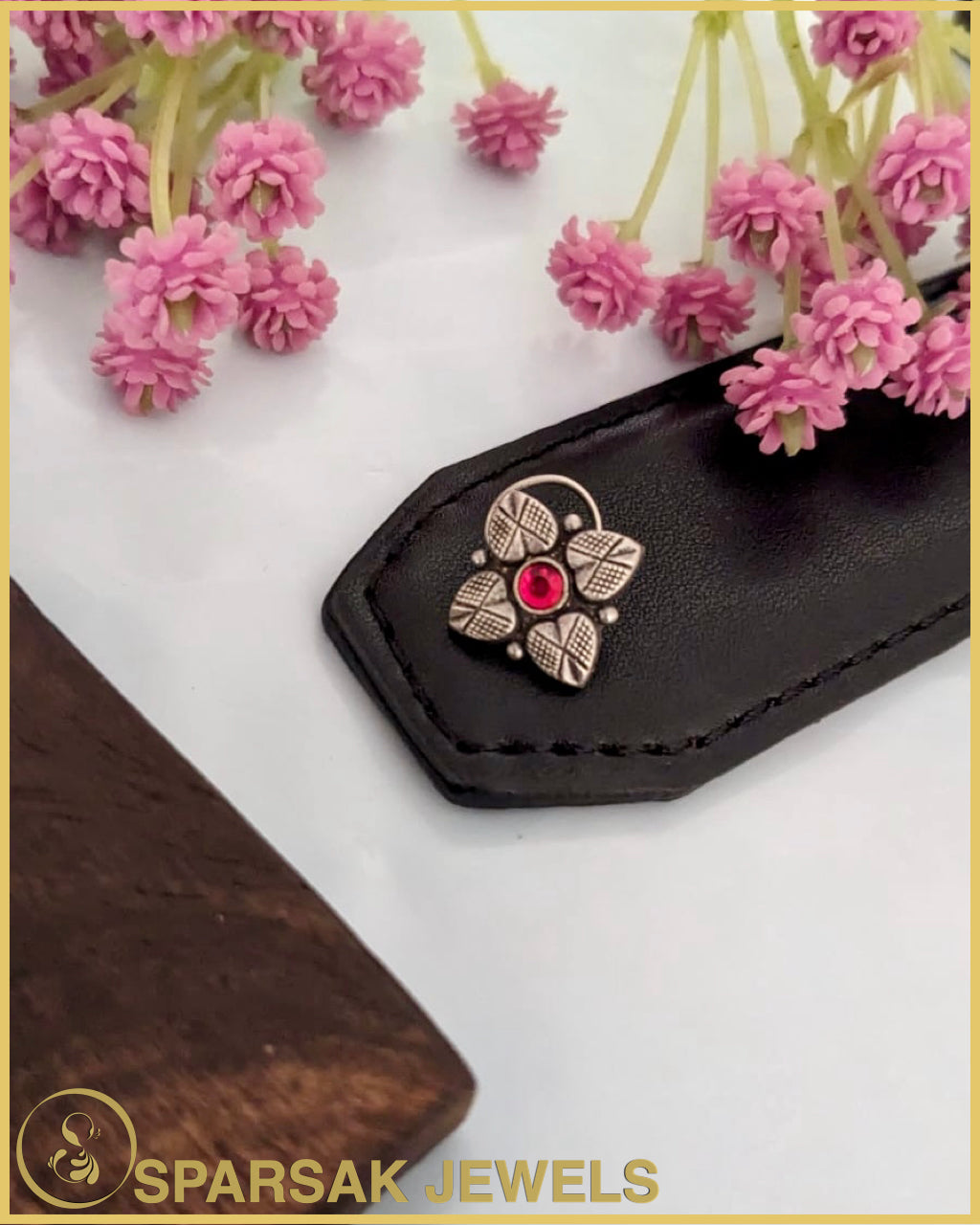 Silver Temple Designed Nosepin by Sparsak Jewels