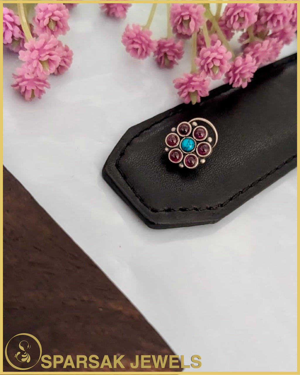 Artisanal Silver Nosepin Inspired by Indian Royalty by Sparsak Jewels