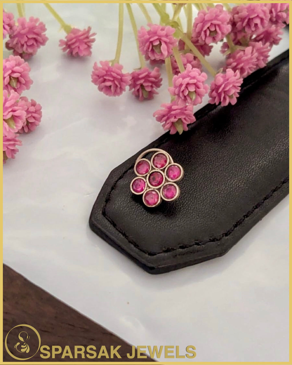 Silver Nose Pins Set with Filigree Work by Sparsak Jewels