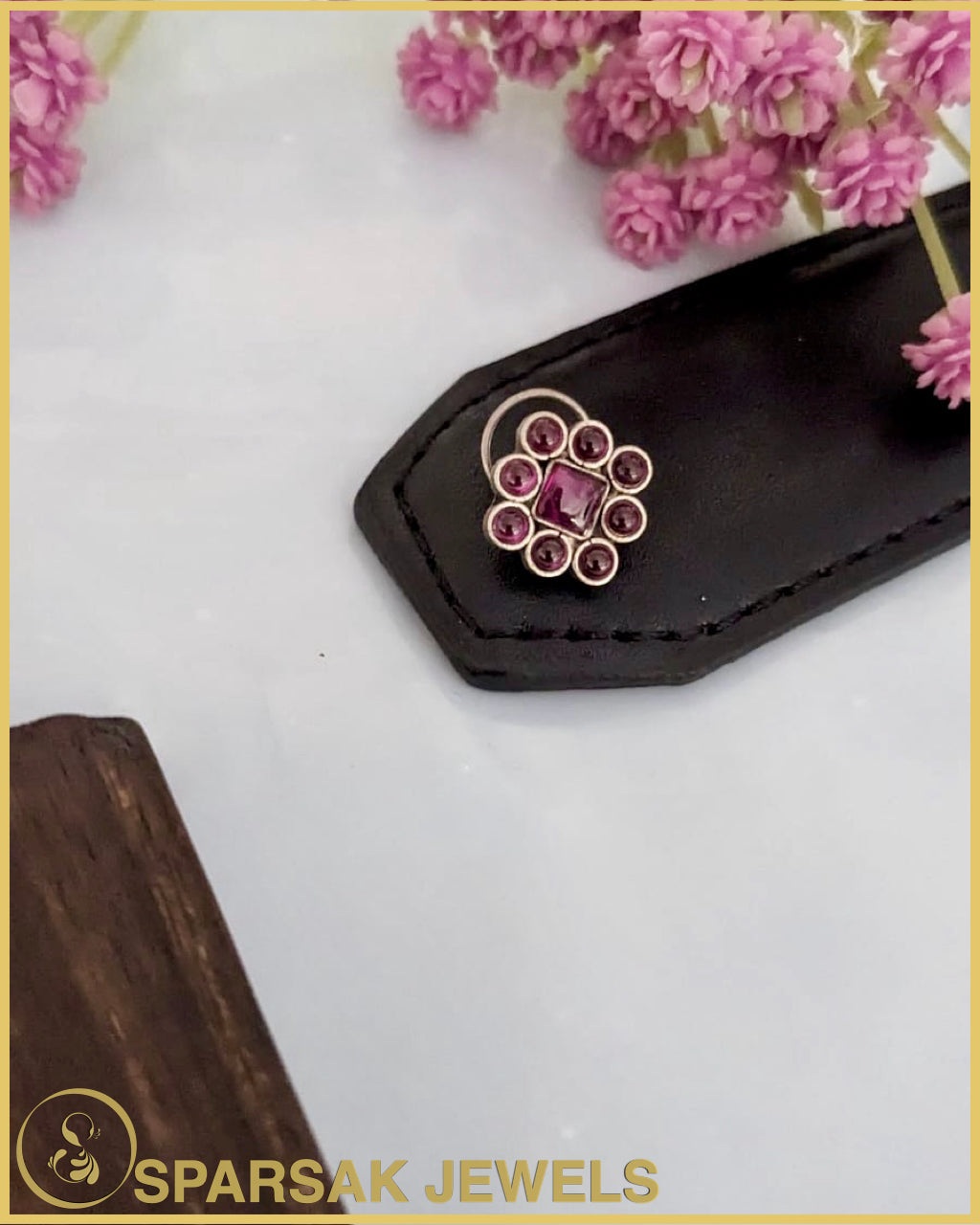 Silver Temple Designed Nosepin by Sparsak Jewels