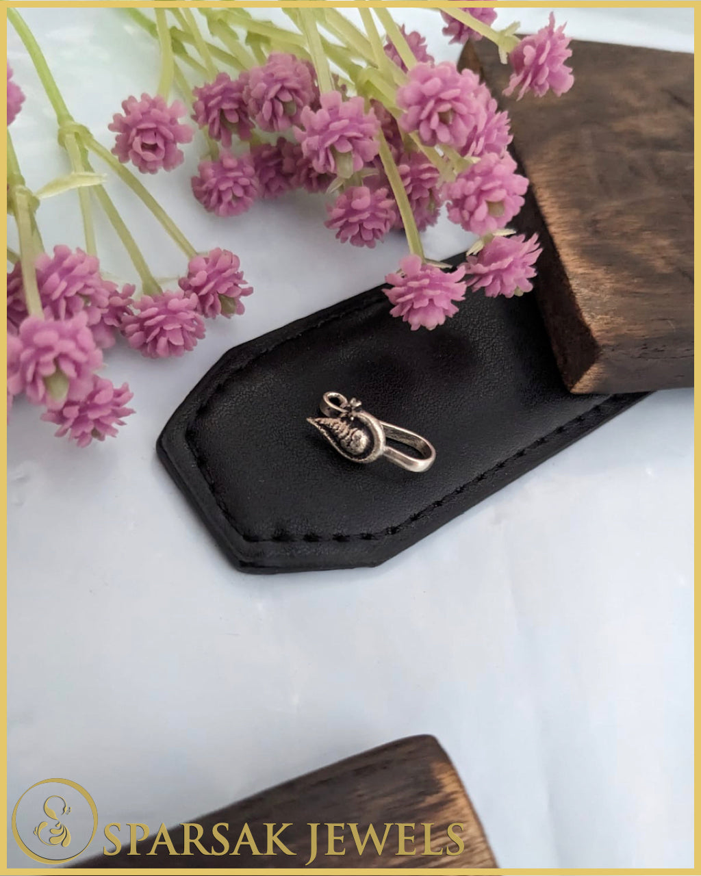 Traditional Indian Design Silver Nosepin by Sparsak Jewels