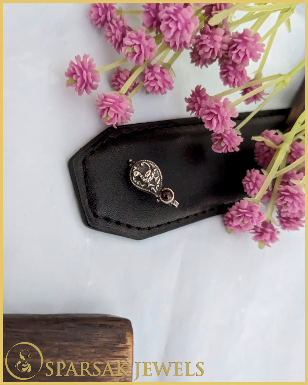 Traditional Indian Design Silver Nosepin by Sparsak Jewels