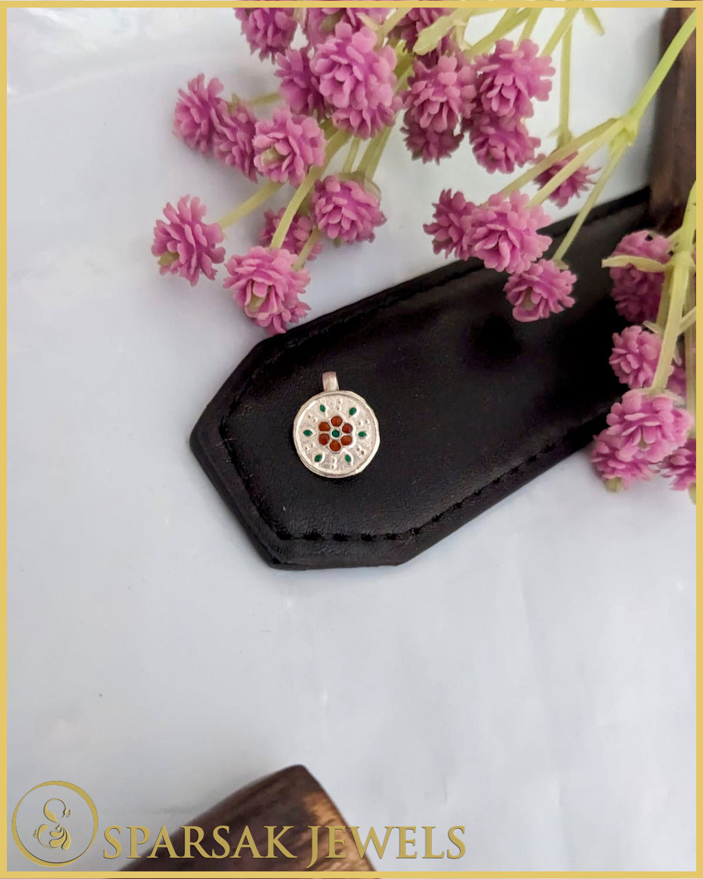 Silver Nose Stud with Ethnic Motifs by Sparsak Jewels