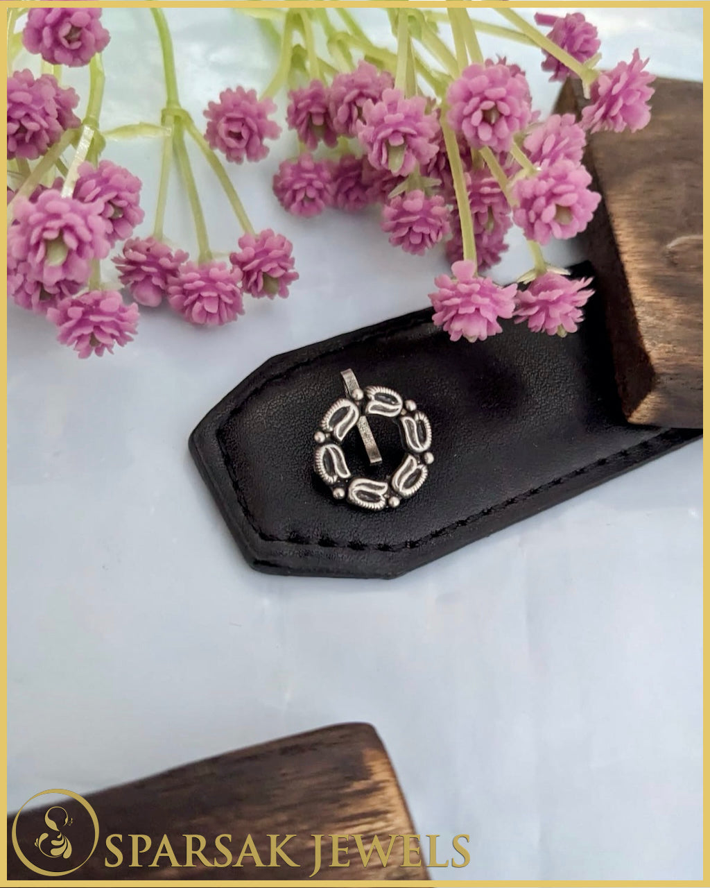 Handcrafted Silver Nosepin with Ethnic Design by Sparsak Jewels