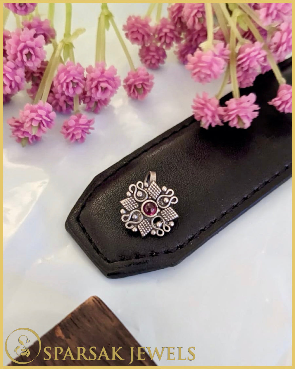 Indian Temple Jewelry Inspired Silver Nosepin by Sparsak Jewels