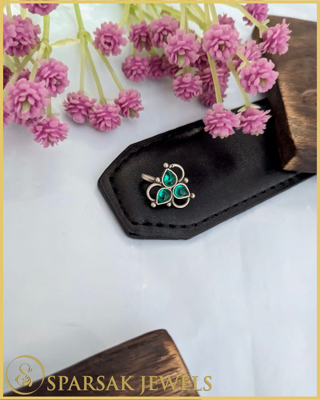 Artisanal Silver Nosepin Inspired by Indian Royalty by Sparsak Jewels
