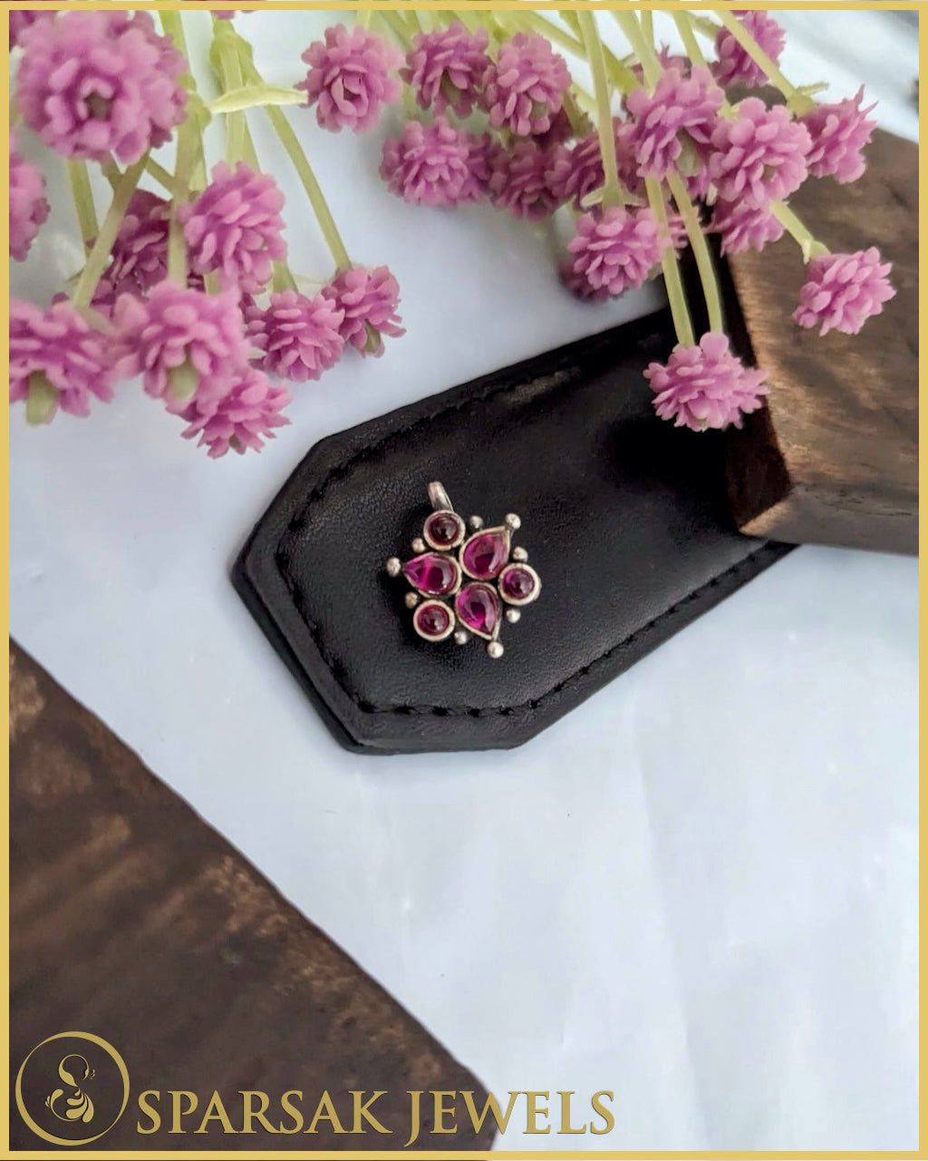 Silver Nose Stud with Ethnic Motifs by Sparsak Jewels