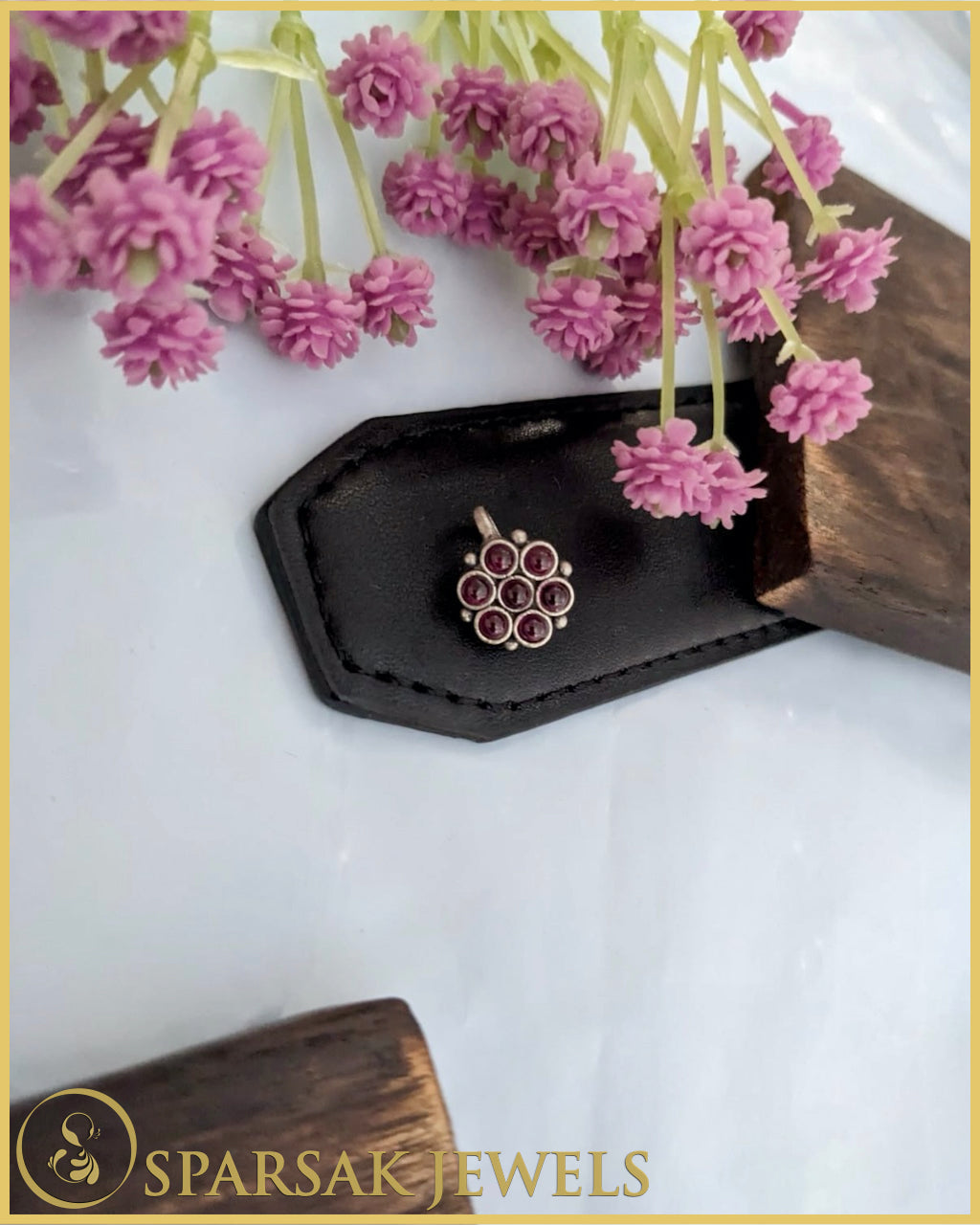 Silver Temple Designed Nosepin by Sparsak Jewels