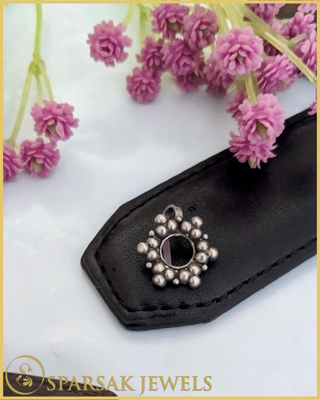 Traditional Indian Design Silver Nosepin by Sparsak Jewels