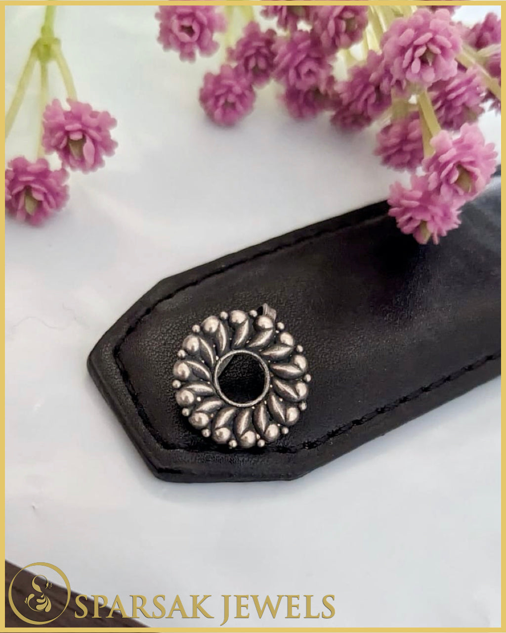 Handcrafted Silver Nosepin with Ethnic Design by Sparsak Jewels
