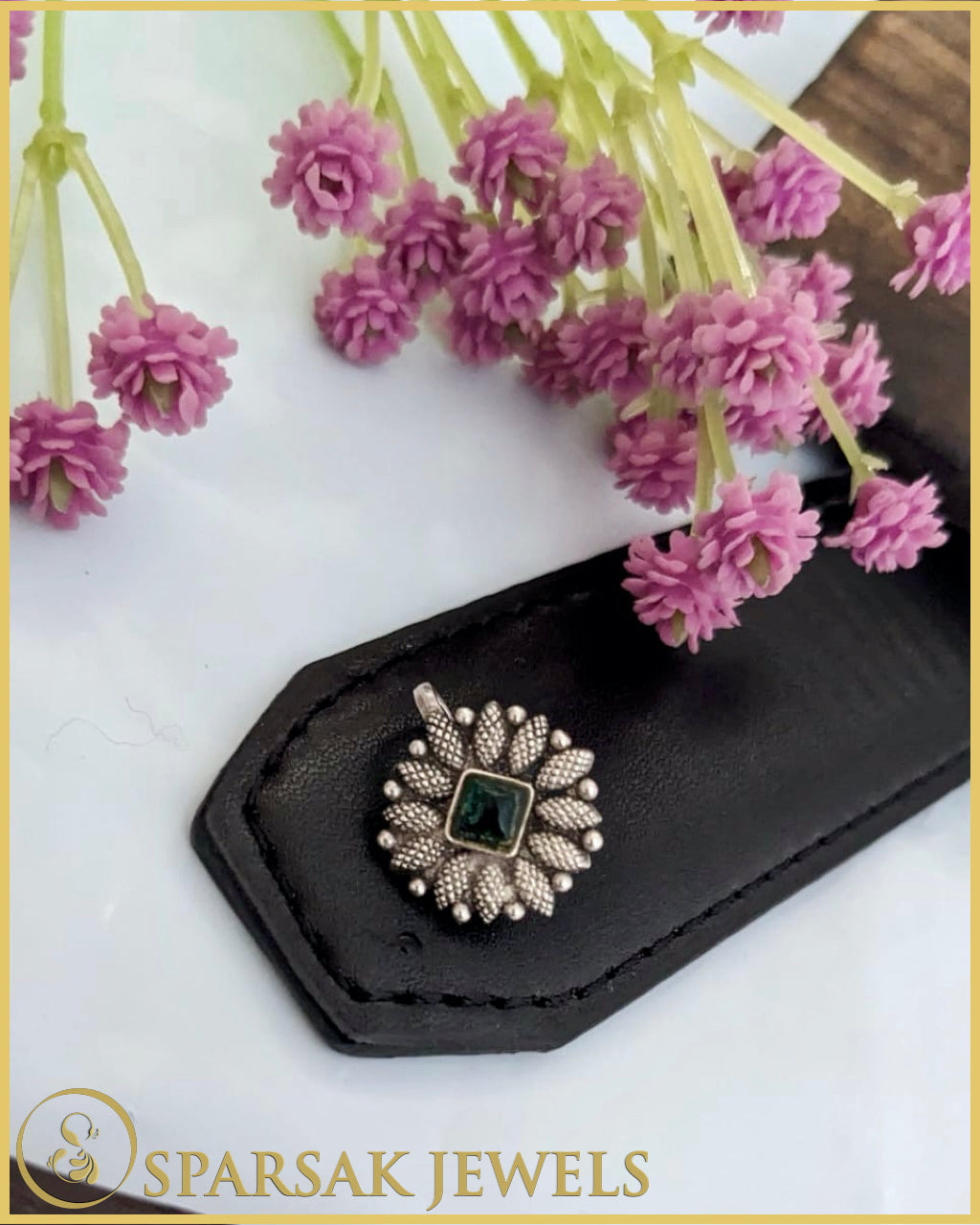 Artisanal Silver Nosepin Inspired by Indian Royalty by Sparsak Jewels