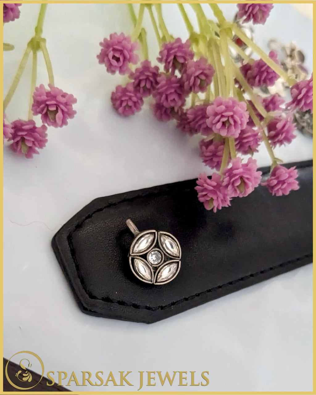 Silver Temple Nosepin Inspired by Indian Culture by Sparsak Jewels