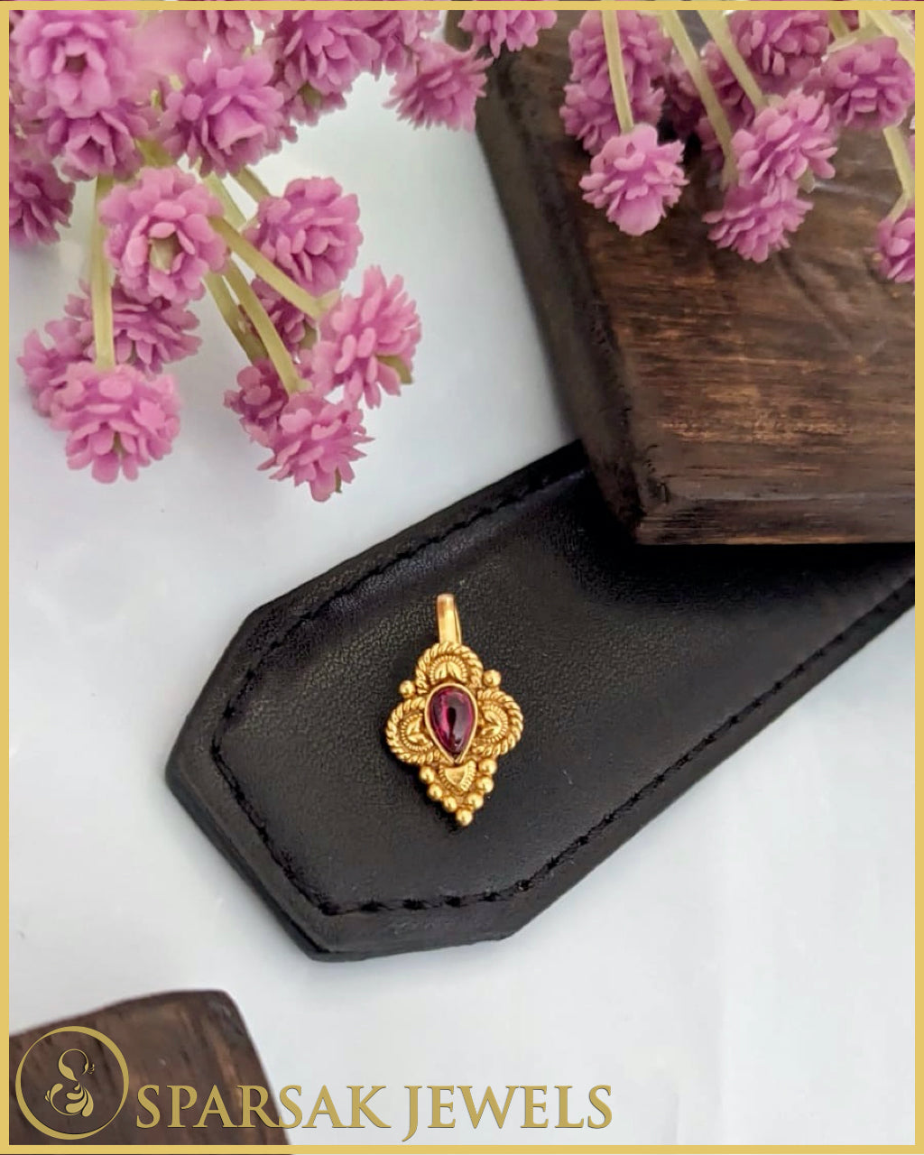 Silver Temple Designed Nosepin by Sparsak Jewels