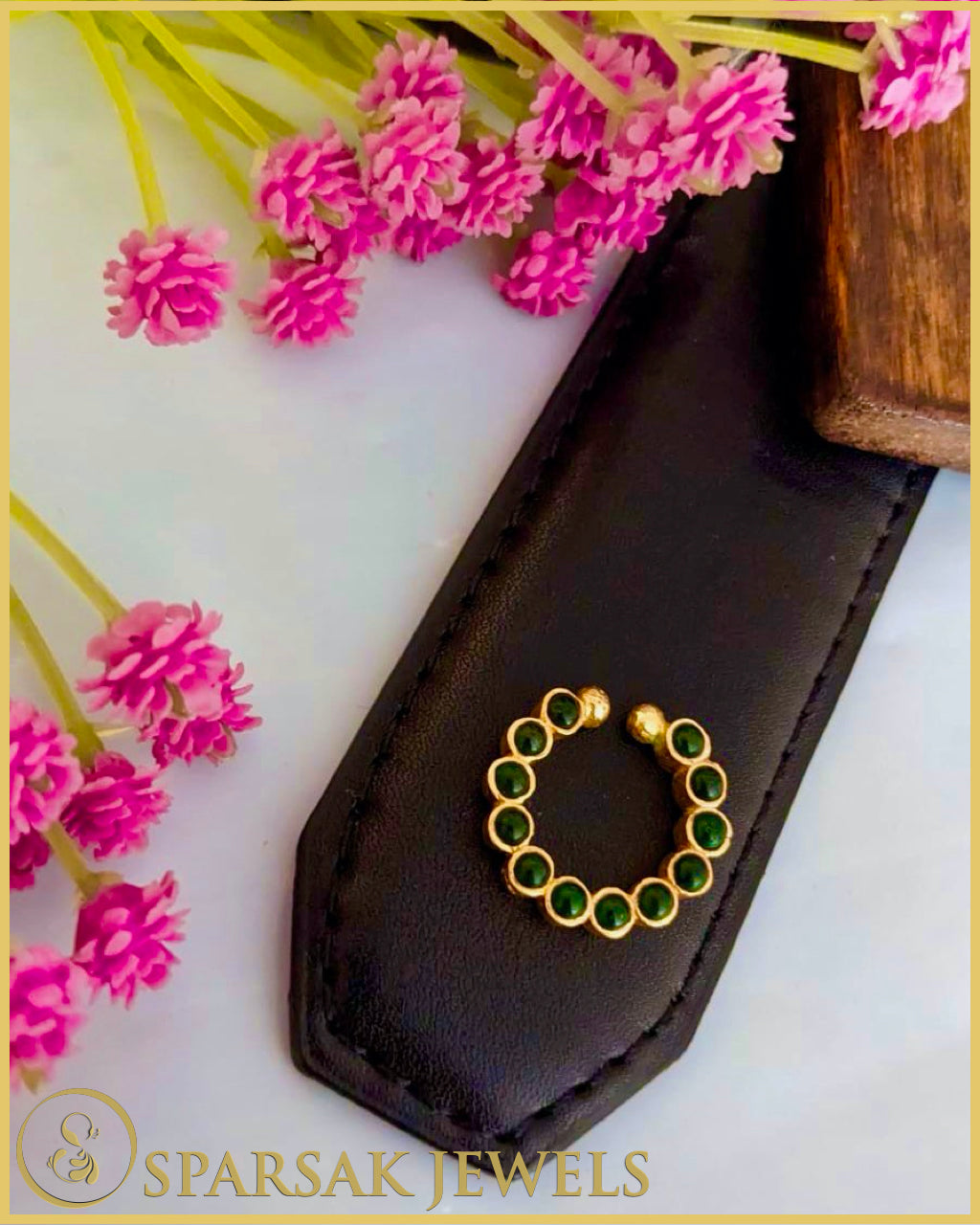 Elegant Gold Polished South Indian Nath made in silver by Sparsak Jewels