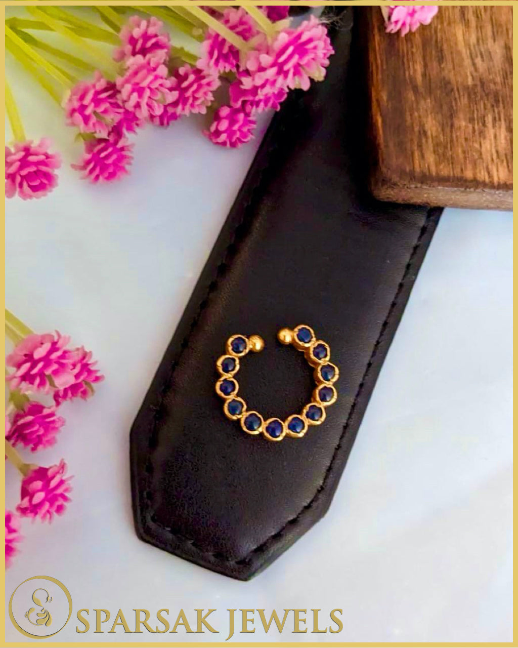 Exquisite Gold Polished South Indian Nath made in silver by Sparsak Jewels