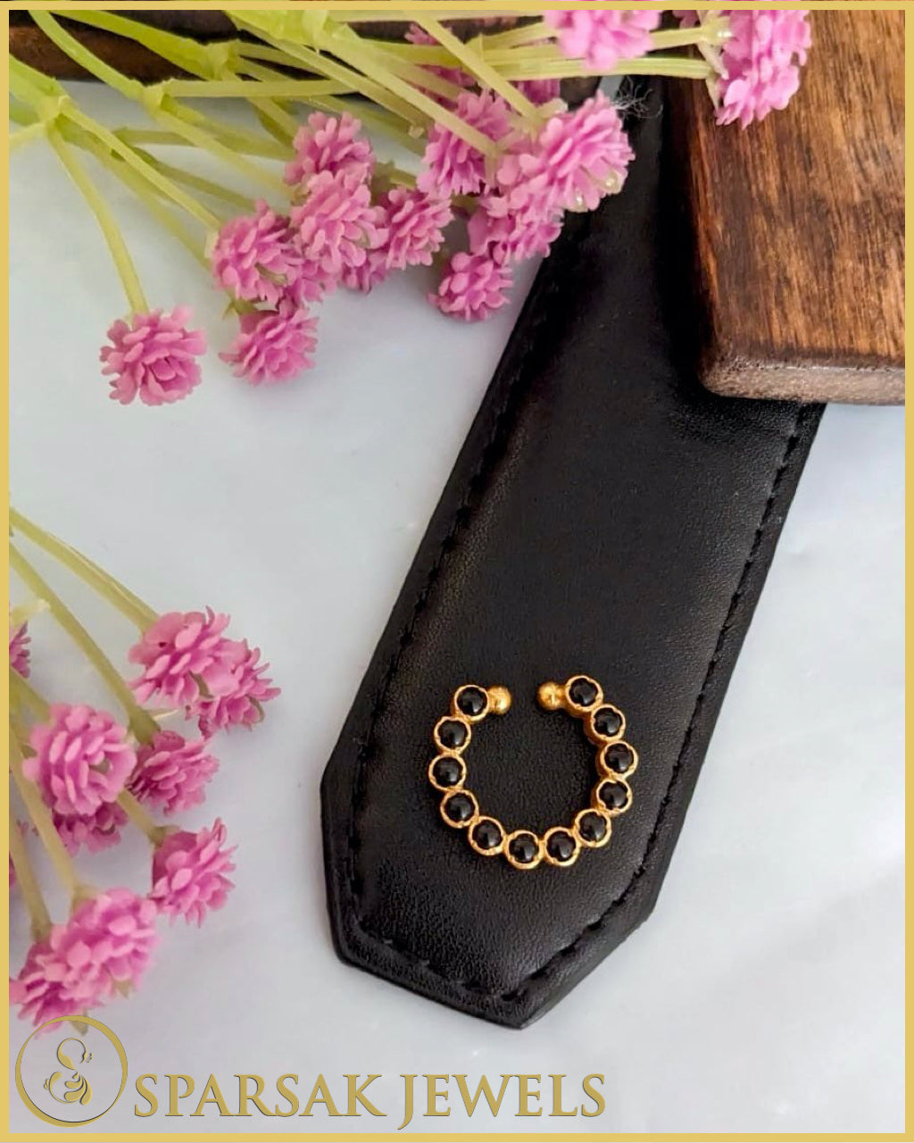 Timeless Gold Polished South Indian Nath made in silver by Sparsak Jewels