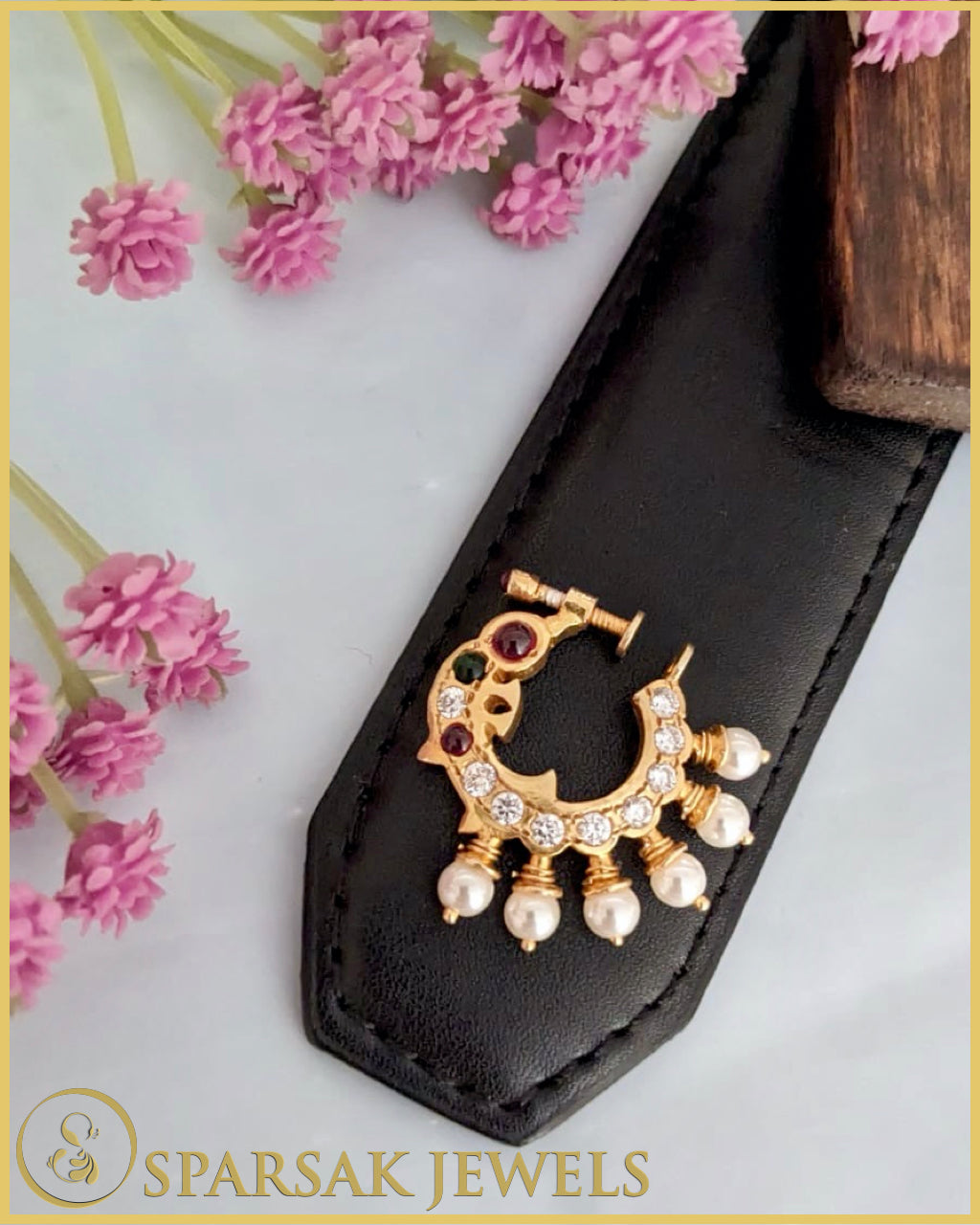 Gold Polished South Indian Nath made in silver by Sparsak Jewels