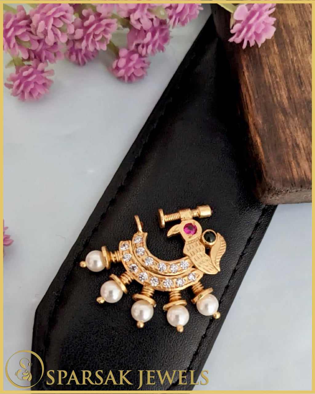 Regal Gold Polished South Indian Nath made in silver by Sparsak Jewels