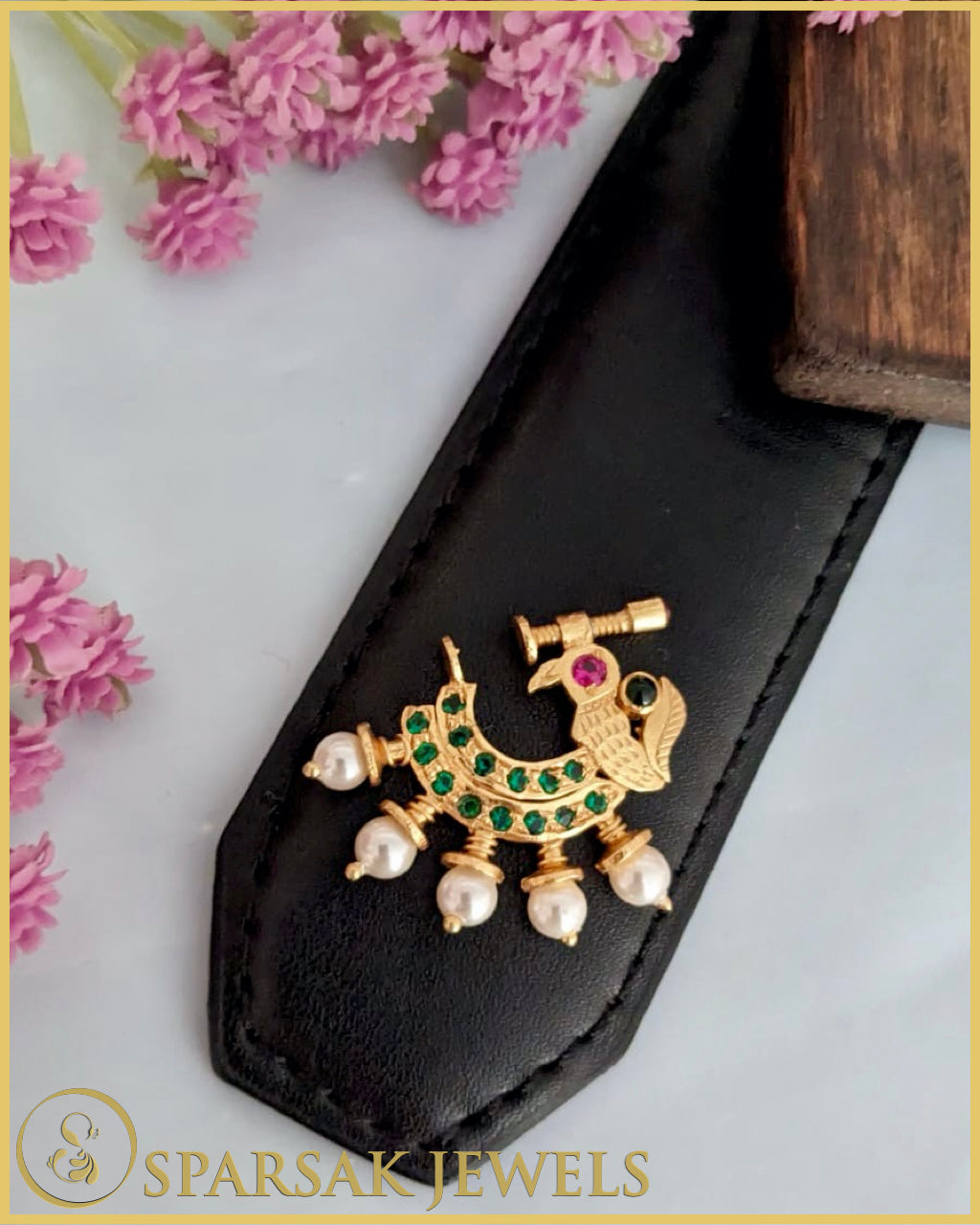 Modern Gold Polished South Indian Nath with contemporary twist by Sparsak Jewels