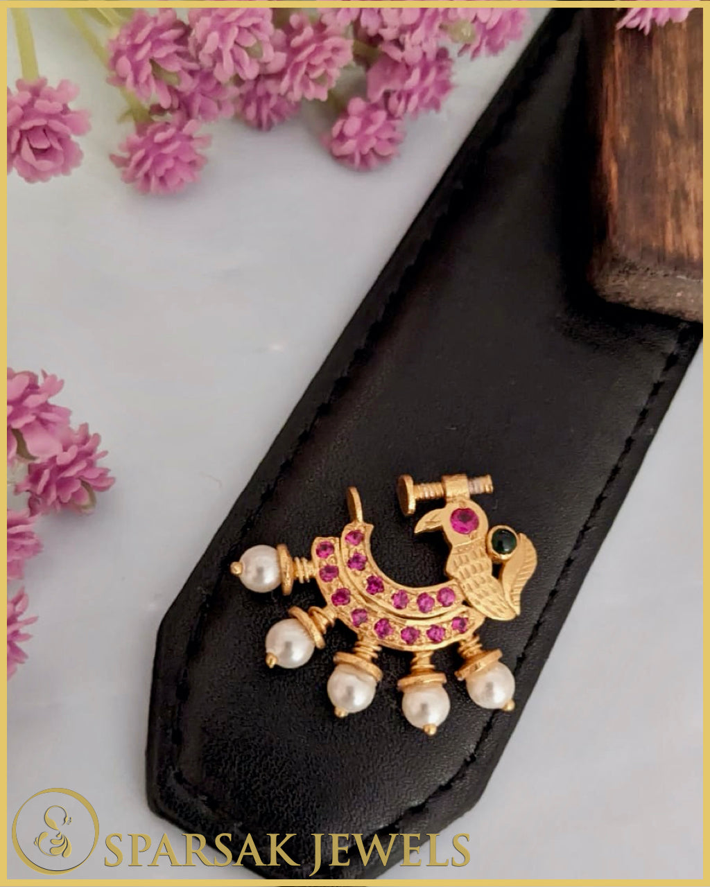 Gold Polished South Indian Nath crafted in sterling silver by Sparsak Jewels