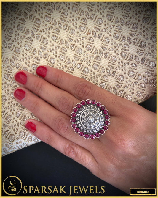 Sparsak Jewels Silver Temple Ring - Exquisite statement jewelry inspired by ancient temple architecture