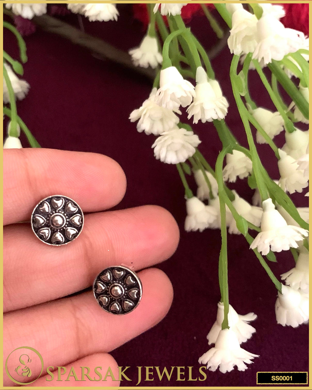 Sparsak Jewels Small Silver Stud Earrings: Timeless Elegance
