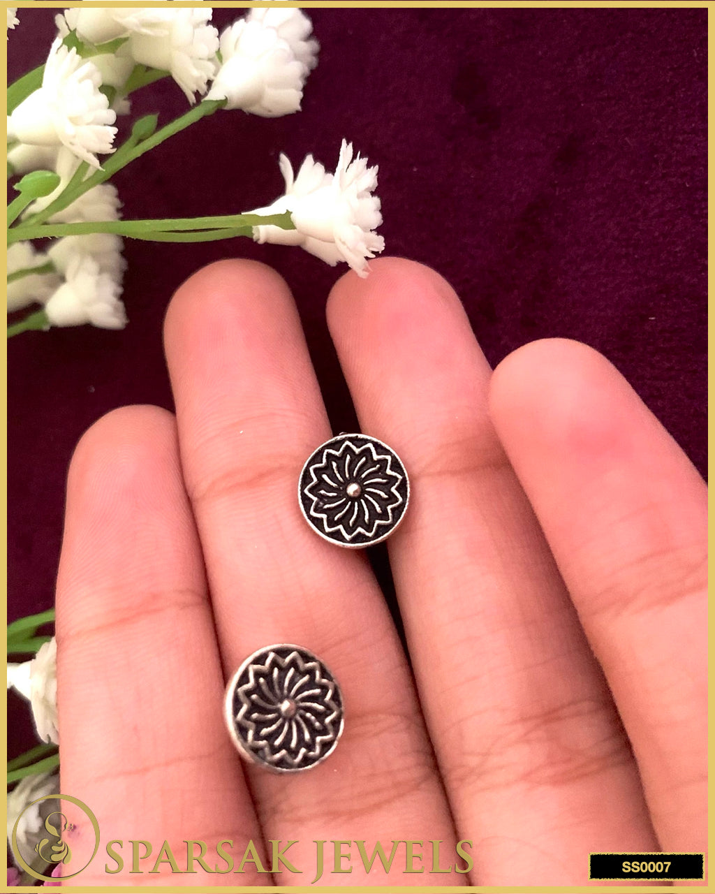 Sparsak Jewels Small Silver Stud Earrings: Sophisticated Simplicity