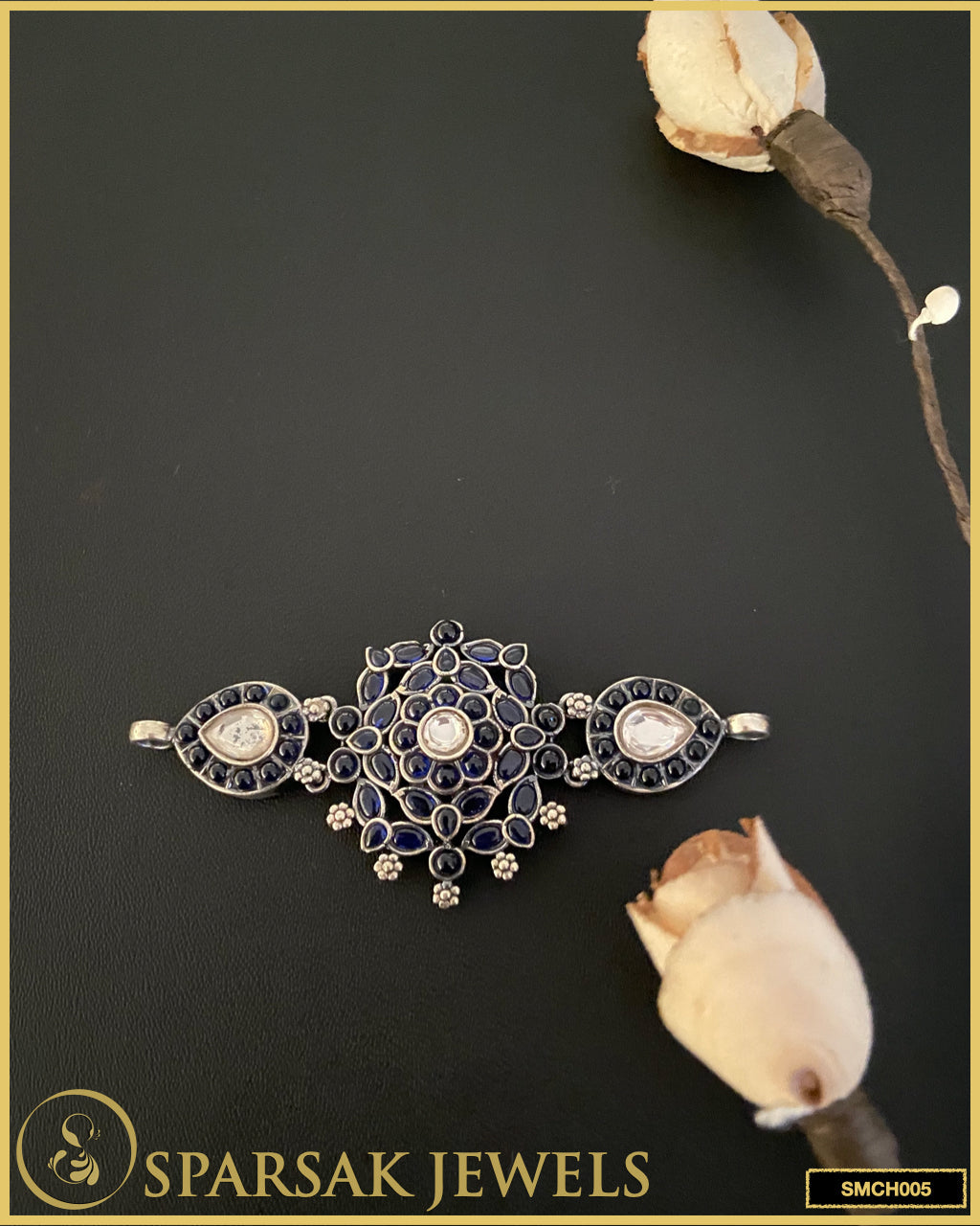 Handcrafted silver temple jewellery chokers with intricate designs by Sparsak Jewels