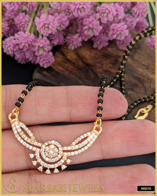 Gold Polished Silver Mangalsutra - Sparsak Jewels