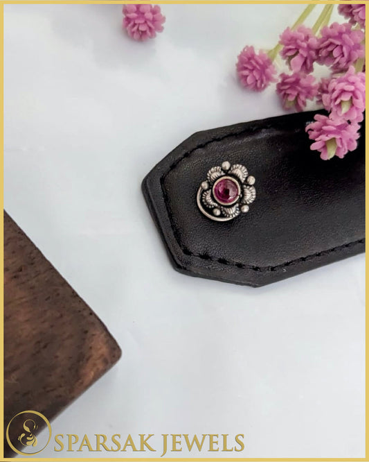 Sacred Silver Temple Nosepin Symbol of Cultural Heritage by Sparsak Jewels