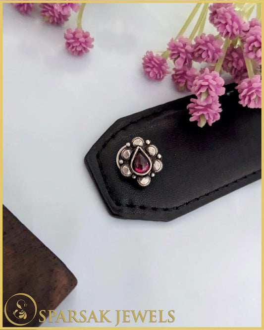 Indian Temple Jewelry Inspired Silver Nosepin by Sparsak Jewels