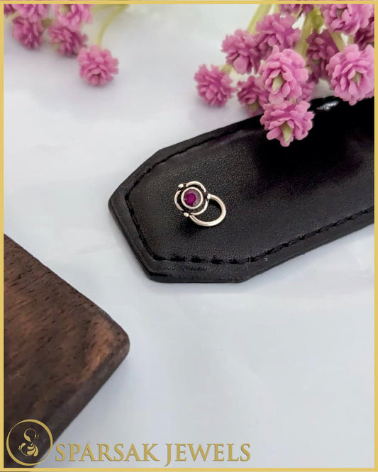Traditional Indian Silver Nose Ring by Sparsak Jewels