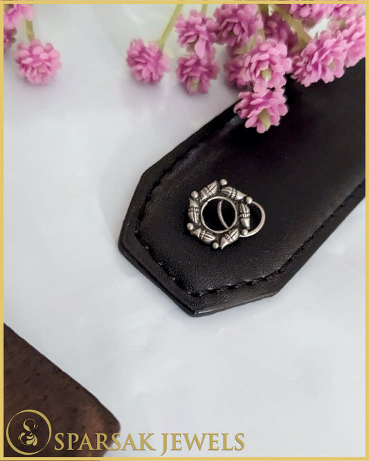 Silver Nose Pins Set with Filigree Work by Sparsak Jewels