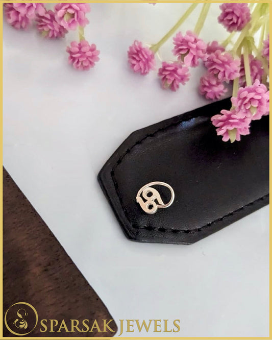 Silver Cancer Nosepin - Handcrafted Zodiac Jewelry by Sparsak Jewels