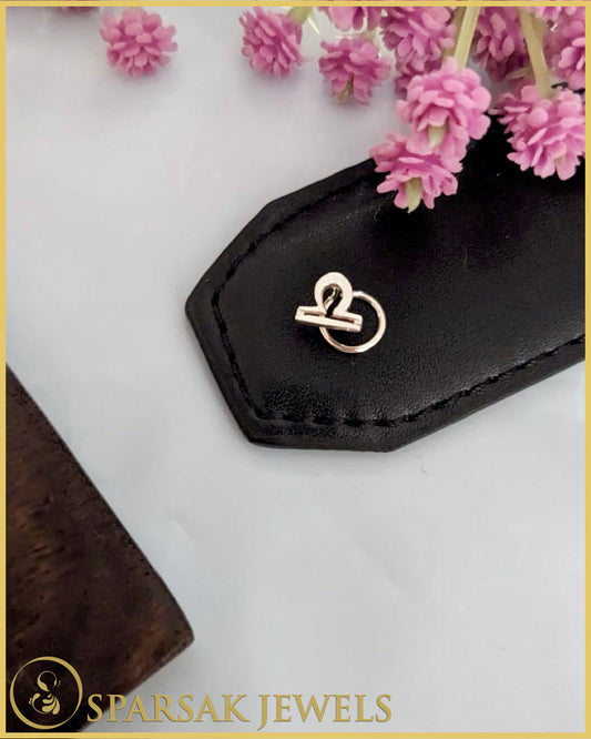 Silver Libra Nosepin - Handcrafted Zodiac Jewelry by Sparsak Jewels