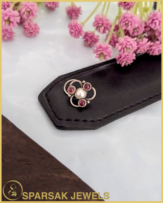 Traditional Indian Silver Nose Ring by Sparsak Jewels