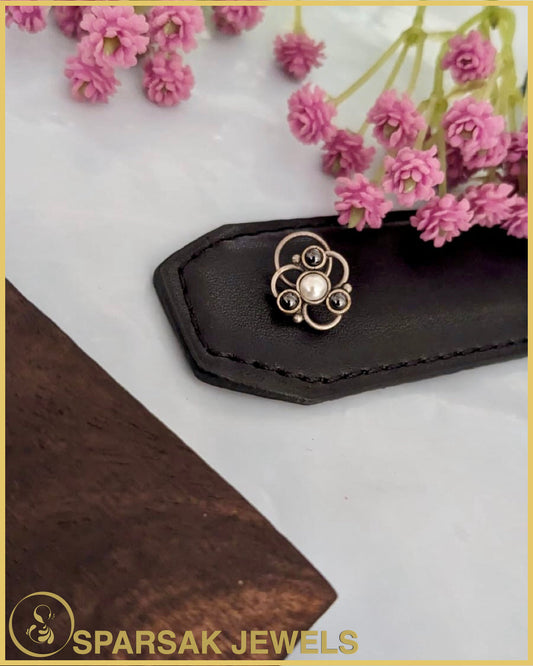 Artisanal Silver Nosepin Inspired by Indian Royalty by Sparsak Jewels