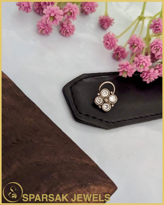 Silver Nose Rings Set with Tribal Designs by Sparsak Jewels