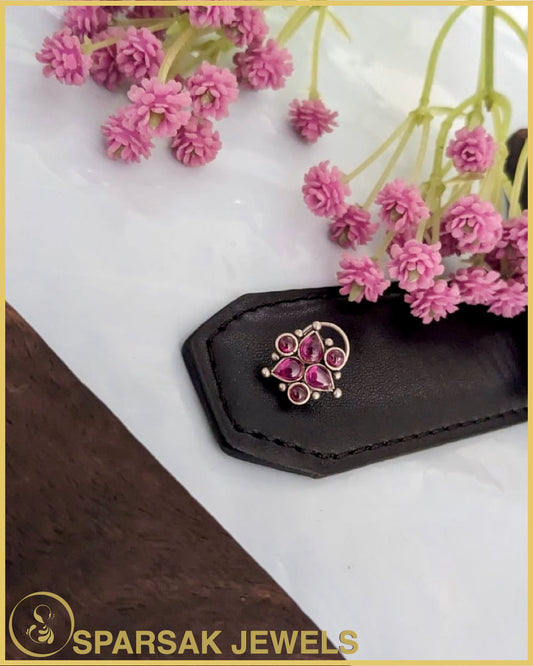Silver Temple Designed Nosepin by Sparsak Jewels